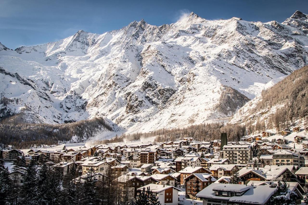 Helles, Chalet-Stil Apartment Mit Allalinblick Saas-Fee Exterior foto